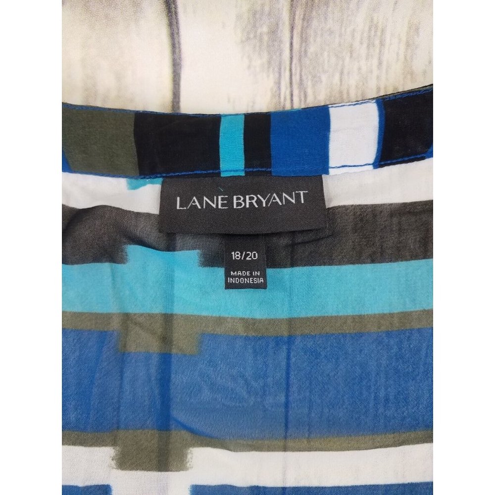Lane Bryant Womens Blouse Top Plus Size 18/20 Sheer Short Sleeves V-neck Casual - Picture 5 of 12